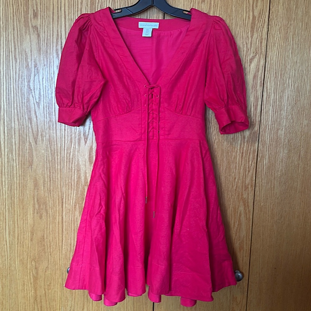 House of Harlow 1960 linen blend blend puff sleeve mini dress - Picture 2 of 11